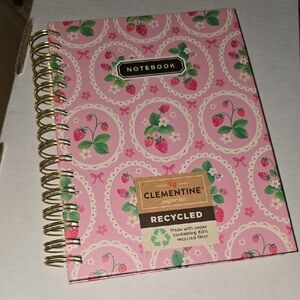 Clementine Pink Strawberry Spiral Notebook